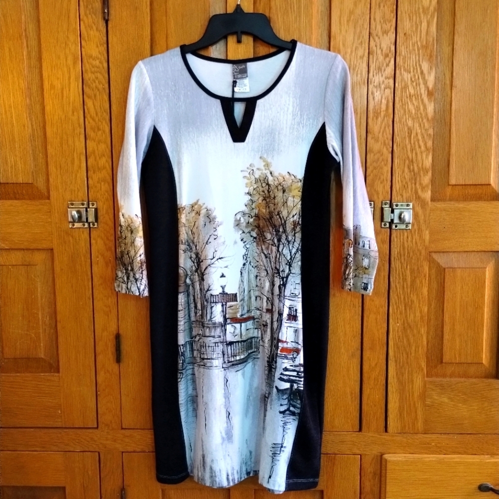 Simply Art Dolcezza city scape 3/4 sleeve dress